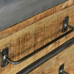 Schlussverkauf ❤️ 150x66x43 Design Kommode Im Zugwaggon Look - Bahiro 🎉 -Reanna Shop 150x66x43 design kommode im zugwaggon look aus massivholz eisen bahiro 03