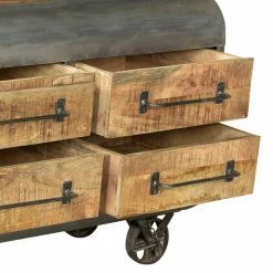 Schlussverkauf ❤️ 150x66x43 Design Kommode Im Zugwaggon Look - Bahiro 🎉 -Reanna Shop 150x66x43 design kommode im zugwaggon look aus massivholz eisen bahiro 04