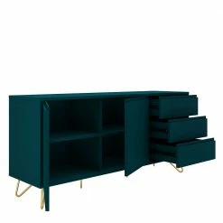Beste Bewertungen von 😉 150x70x40 Sideboard In Petrol Mit Hairpin Legs - Addictet ✨ -Reanna Shop 150x70x40 sideboard in petrol mit hairpin legs in gold aus metall addictet 03