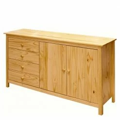 Am billigsten ⭐ 150x80x40 Holz Kombikommode Aus Kiefer - Kascanu 🌟