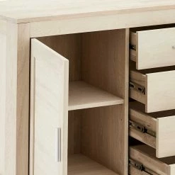 Schlussverkauf 🌟 150x82x42 Kombi-Kommode In Weiß Geölt - Inviama 😉 -Reanna Shop 150x82x42 kombi kommode in weiss geoelt aus eiche teilmassiv inviama 05