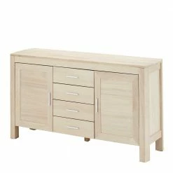 Schlussverkauf 🌟 150x82x42 Kombi-Kommode In Weiß Geölt - Inviama 😉