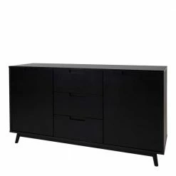 Bestpreis 😉 150x86x45 Scandi Style Sideboard In Schwarz - Vigadru ❤️