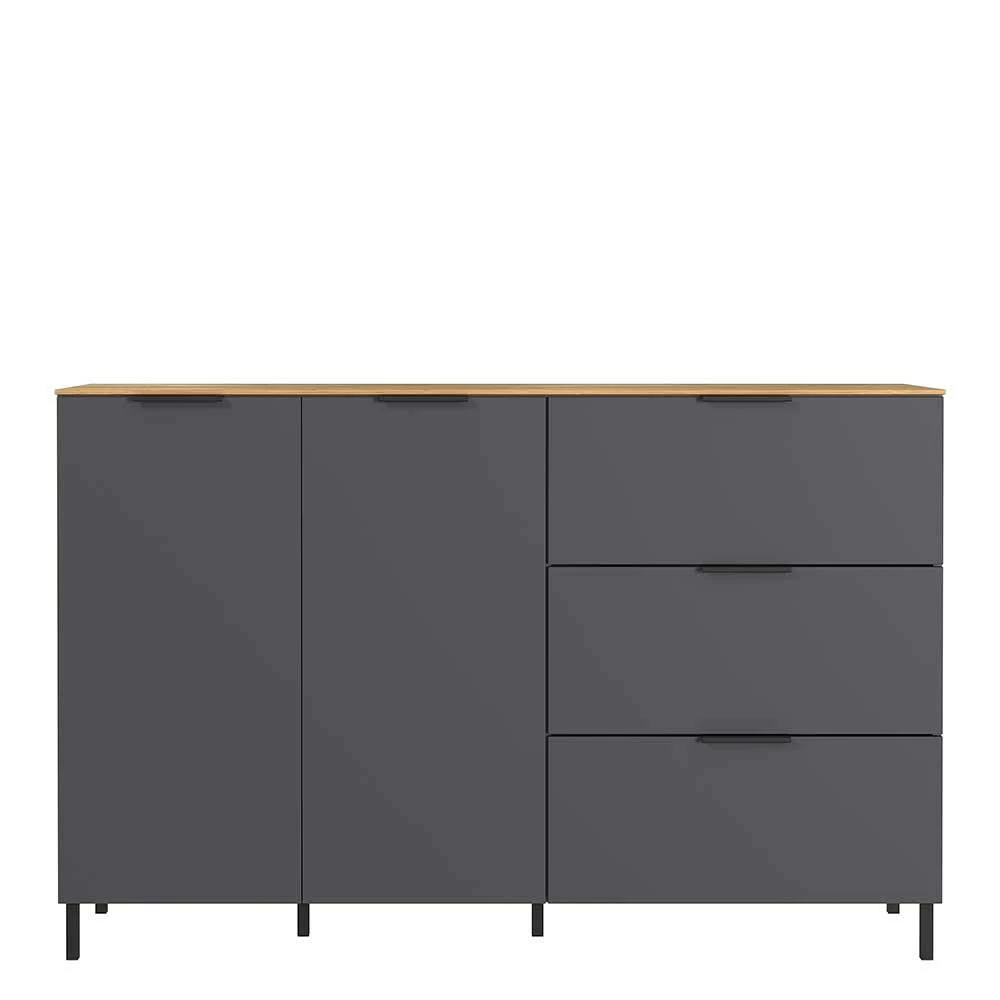 Angebote 🎁 151x98x40 Hohe Kombi-Kommode In Dunkelgrau - Lurys ⭐ 2 Angebote 🎁 151x98x40 Hohe Kombi-Kommode In Dunkelgrau - Lurys ⭐ – Bild 2