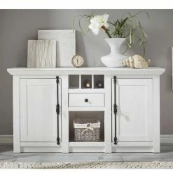 Angebote ✨ 152x83 Cm Landhaus Anrichte In Weiß - Chelles 👏 7 Angebote ✨ 152x83 Cm Landhaus Anrichte In Weiß - Chelles 👏 -Reanna Shop 152x83 cm landhaus anrichte in weiss touchwood 2 tuerig schublade chelles 02