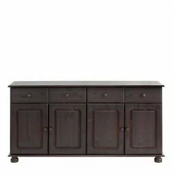 Großhandel 🛒 156x77x34 Landhaus-Sideboard In Dunklem Braun Wenge - Truscava 💯 -Reanna Shop 153x76x35 landhaus sideboard in dunklem braun wenge aus massivholz kiefer truscava 02