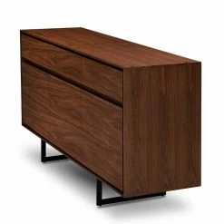 Budget 🤩 155x85x45 Retro-Sideboard Mit Bügelgestell - Frenanda ❤️ -Reanna Shop 155x85x45 retro sideboard mit buegelgestell stahl in walnuss schwarz frenanda 02