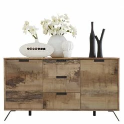 Besorgen 👏 156x85x50 Kombi Kommode In Vintage Holz Optik - Shinoria 🤩