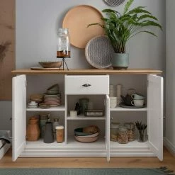 Coupon 🤩 157x91x45 Landhaus Kommode In Weiß & Eiche - Henry 🔥 -Reanna Shop 157x91x45 landhaus kommode in weiss eiche aus massivholz henry 02