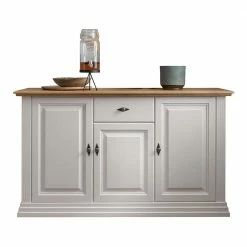 Coupon 🤩 157x91x45 Landhaus Kommode In Weiß & Eiche - Henry 🔥