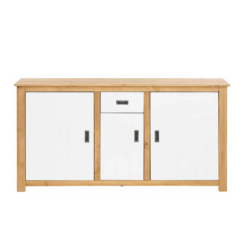 Coupon 💯 158x80x35 Holz Sideboard In Weiß & Natur - Endriesca 🌟 3 Coupon 💯 158x80x35 Holz Sideboard In Weiß & Natur - Endriesca 🌟 – Bild 3