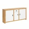 Coupon 💯 158x80x35 Holz Sideboard In Weiß & Natur - Endriesca 🌟