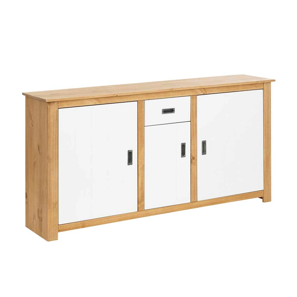 Coupon 💯 158x80x35 Holz Sideboard In Weiß & Natur - Endriesca 🌟 1 Coupon 💯 158x80x35 Holz Sideboard In Weiß & Natur - Endriesca 🌟