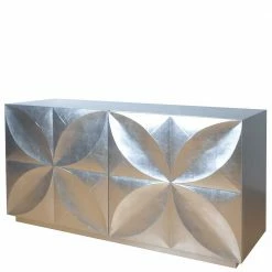 Bester Verkauf ✨ 158x87x40 2-türige Kommode In Silber - Cilienda ❤️