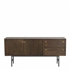 Am billigsten ⌛ 160x75x42 Retro Design Sideboard In Eiche Dunkel - Cuzliav 🌟 -Reanna Shop 160x75x42 retro design sideboard in eiche dunkel und schwarz cuzliav 03
