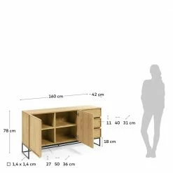 Neu ⌛ 160x78x42 Skandi Sideboard Mit Bügelgestell - Moda ⌛ 11 Neu ⌛ 160x78x42 Skandi Sideboard Mit Bügelgestell - Moda ⌛ -Reanna Shop 160x78x42 skandi sideboard mit buegelgestell korpus in eiche furnier moda 05