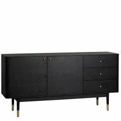 Blitzangebot 😍 160x79x42 Design Sideboard In Schwarz - Orgevia 😀