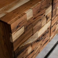 Bester Verkauf 🤩 160x81x45 Loft Design-Sideboard Aus Akazie - Santorin 🎉 -Reanna Shop 160x81x45 loft design sideboard aus akazie buegelgestell schwarz santorin 04