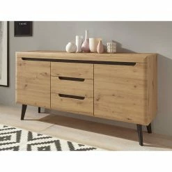 Budget 👍 160x83x40 Sideboard Im Skandi Chic Modern - Olcian 🧨 8 Budget 👍 160x83x40 Sideboard Im Skandi Chic Modern - Olcian 🧨 -Reanna Shop 160x83x40 sideboard im skandi chic modern in wildeiche nb mit schwarz olcian 02