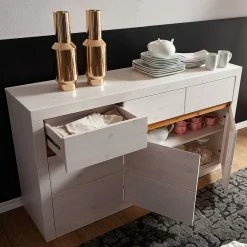 Aktion 🔔 160x85x42 Kiefer Sideboard Gebeizt & Lackiert - Meuvrun 😍 -Reanna Shop 160x85x42 kiefer sideboard gebeizt lackiert in weiss eiche meuvrun 02