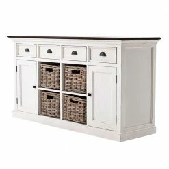 Besorgen 👍 160x85x50 Landhaus Anrichte In Weiß & Mahagoni - Venzeno I 💯