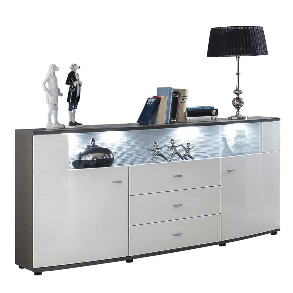 Coupon 🌟 160x87x42 Hochglanz Sideboard Mit Glaseinsatz - Secrema 🌟 3 Coupon 🌟 160x87x42 Hochglanz Sideboard Mit Glaseinsatz - Secrema 🌟 – Bild 3