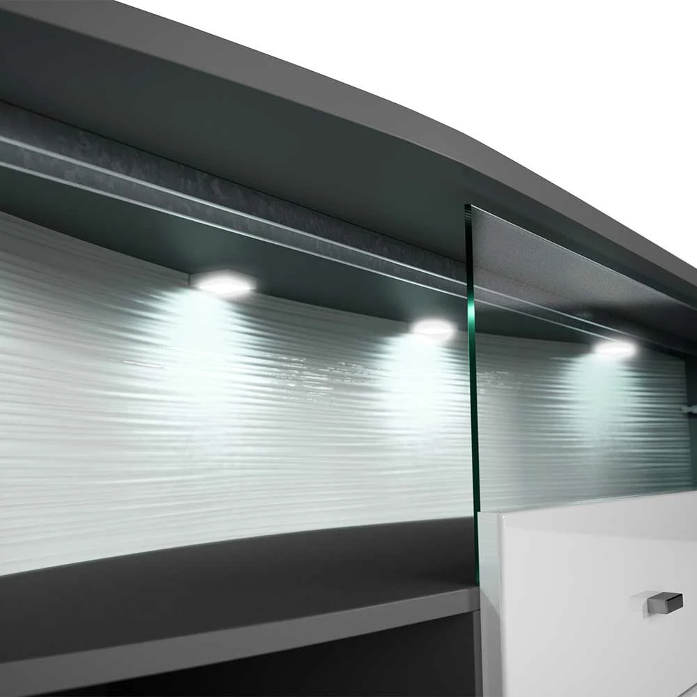 Coupon 🌟 160x87x42 Hochglanz Sideboard Mit Glaseinsatz - Secrema 🌟 5 Coupon 🌟 160x87x42 Hochglanz Sideboard Mit Glaseinsatz - Secrema 🌟 – Bild 5