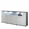 Coupon 🌟 160x87x42 Hochglanz Sideboard Mit Glaseinsatz - Secrema 🌟