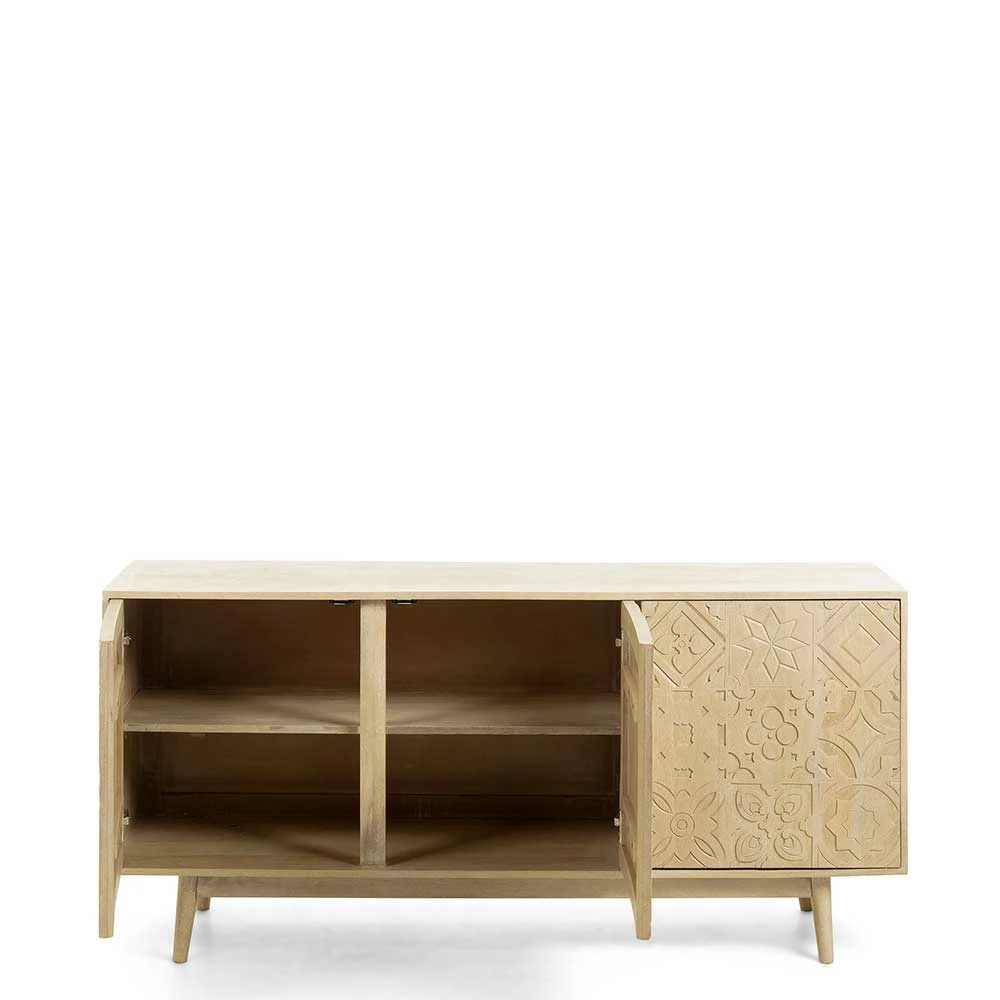 Neu 🌟 162x75x45 Cm Holz-Sideboard Mit Schnitzerei - Shakuntala 🎉 4 Neu 🌟 162x75x45 Cm Holz-Sideboard Mit Schnitzerei - Shakuntala 🎉 – Bild 4