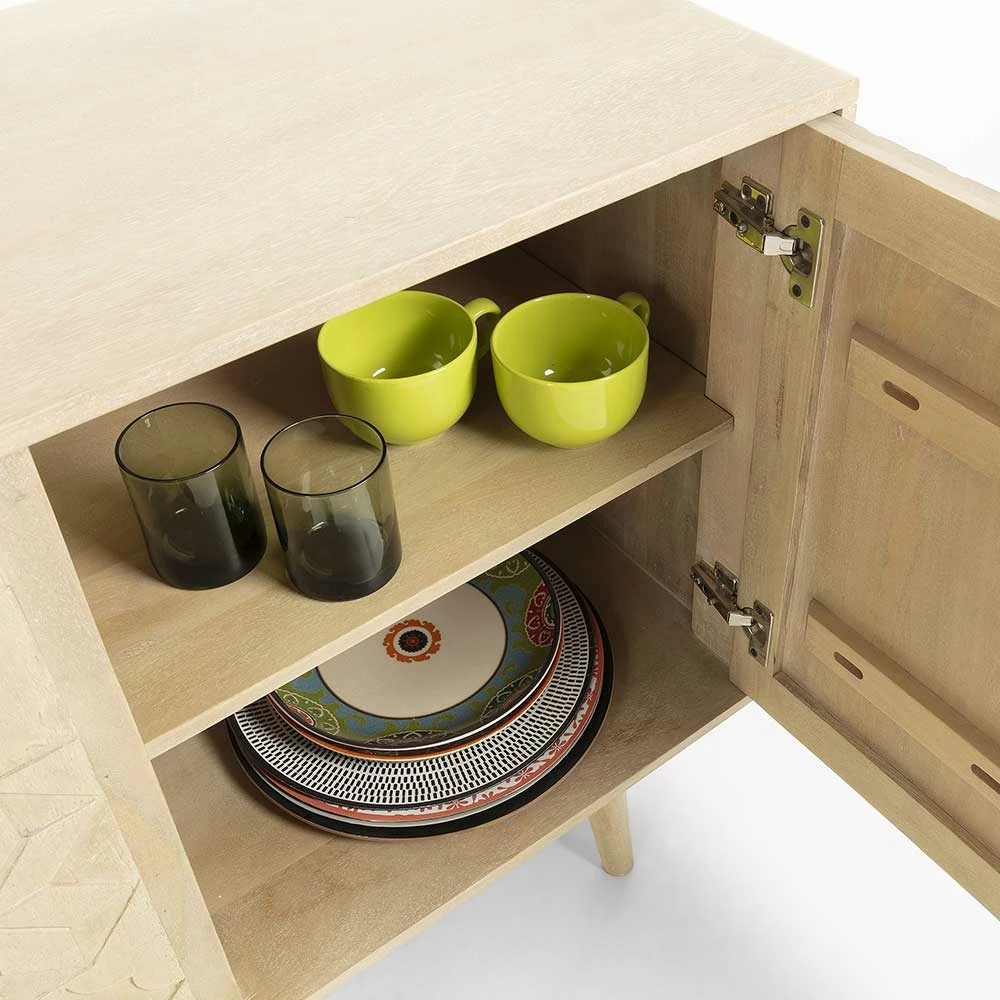 Neu 🌟 162x75x45 Cm Holz-Sideboard Mit Schnitzerei - Shakuntala 🎉 5 Neu 🌟 162x75x45 Cm Holz-Sideboard Mit Schnitzerei - Shakuntala 🎉 – Bild 5