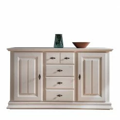 Angebote 😍 163x94x47 Landhaus Anrichte In Weiß Gewachst - Beato 🧨