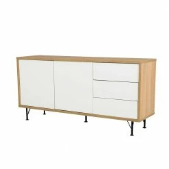 Coupon ⭐ 164cm Skandi Sideboard In Weiß & Eiche - Xando 🎉
