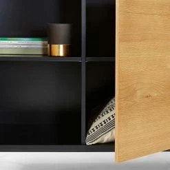 Angebote 💯 165cm Sideboard Aus Metall & Eiche Furnier - Dicunda 👏 -Reanna Shop 165cm sideboard aus metall eiche furnier mit 4 tueren dicunda 03