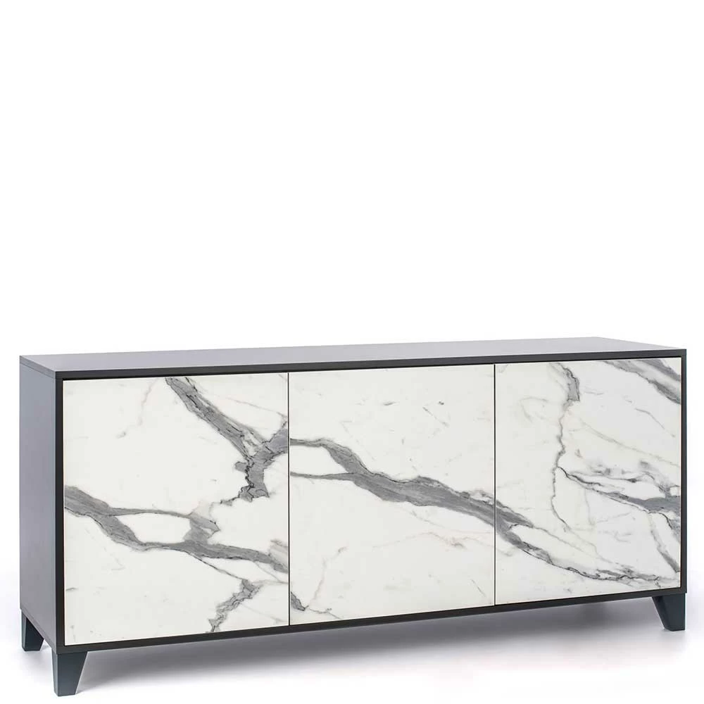 Billig ❤️ 165x76x47 Türen Sideboard In Marmor Optik - Maisu 🔔 2 Billig ❤️ 165x76x47 Türen Sideboard In Marmor Optik - Maisu 🔔 – Bild 2