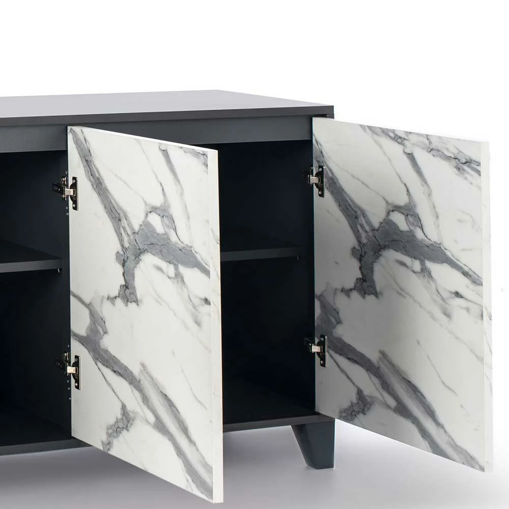 Billig ❤️ 165x76x47 Türen Sideboard In Marmor Optik - Maisu 🔔 5 Billig ❤️ 165x76x47 Türen Sideboard In Marmor Optik - Maisu 🔔 – Bild 5