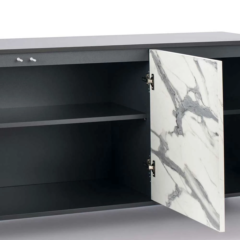 Billig ❤️ 165x76x47 Türen Sideboard In Marmor Optik - Maisu 🔔 6 Billig ❤️ 165x76x47 Türen Sideboard In Marmor Optik - Maisu 🔔 – Bild 6