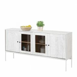 Reanna Shop -Reanna Shop 165x80x35 sideboard aus holz metall in weiss creme ejeliva 01