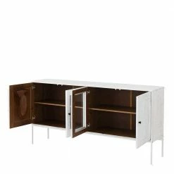 Beste Bewertungen von 😀 165x80x35 Sideboard Aus Holz & Metall - Ejeliva 🎉 -Reanna Shop 165x80x35 sideboard aus holz metall in weiss creme ejeliva 03