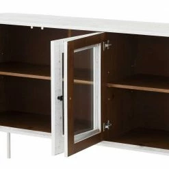 Beste Bewertungen von 😀 165x80x35 Sideboard Aus Holz & Metall - Ejeliva 🎉 -Reanna Shop 165x80x35 sideboard aus holz metall in weiss creme ejeliva 05