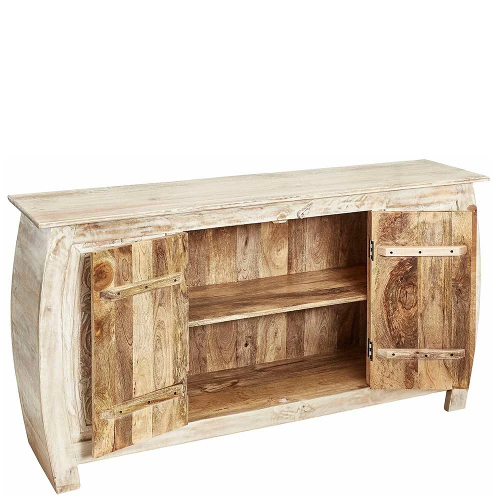 Coupon 🛒 166x85x40 Cm Akazie Sideboard In White Wash - Omie 💯 3 Coupon 🛒 166x85x40 Cm Akazie Sideboard In White Wash - Omie 💯 – Bild 3