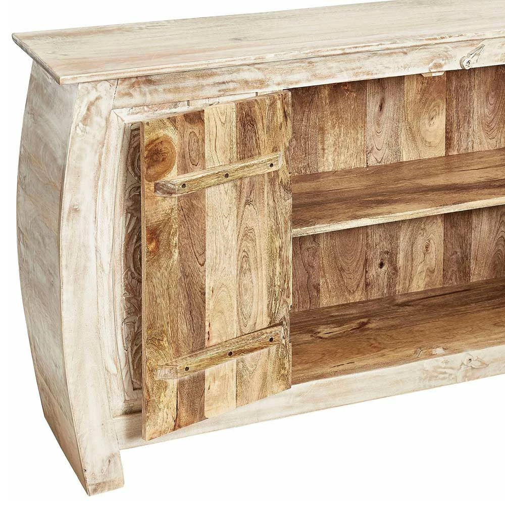 Coupon 🛒 166x85x40 Cm Akazie Sideboard In White Wash - Omie 💯 4 Coupon 🛒 166x85x40 Cm Akazie Sideboard In White Wash - Omie 💯 – Bild 4