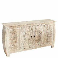 Coupon 🛒 166x85x40 Cm Akazie Sideboard In White Wash - Omie 💯