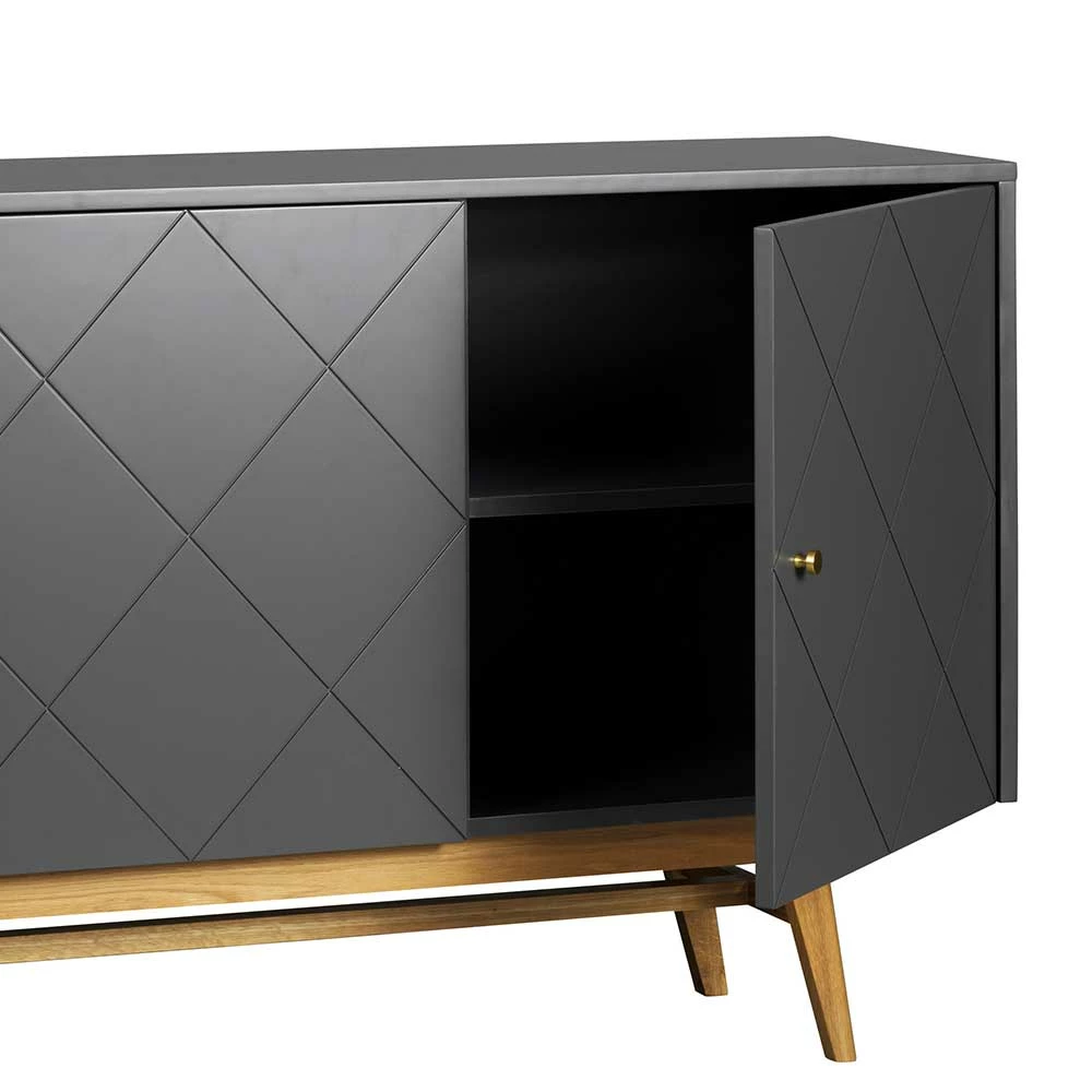 Bester Verkauf 😍 169x87x42 Türen Sideboard In Grau & Eiche - Vinosca 🧨 4 Bester Verkauf 😍 169x87x42 Türen Sideboard In Grau & Eiche - Vinosca 🧨 – Bild 4