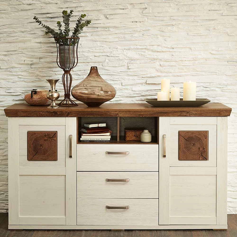 Aktion 🔥 169x91x47 Country Style Anrichte In Weiß - Noiala 🌟 2 Aktion 🔥 169x91x47 Country Style Anrichte In Weiß - Noiala 🌟 – Bild 2