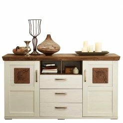 Aktion 🔥 169x91x47 Country Style Anrichte In Weiß - Noiala 🌟