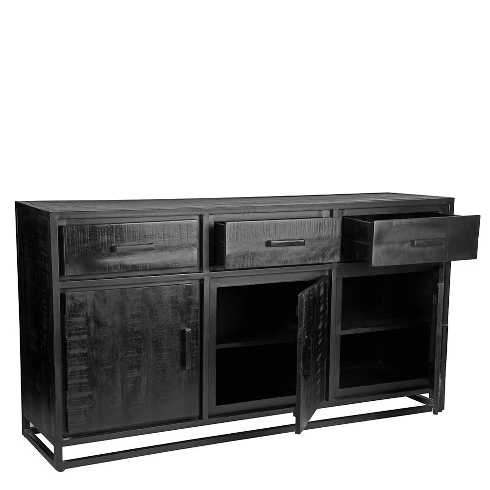 Neu ✨ 170x90x45 Industry Sideboard In Schwarz - Esturado 🛒 4 Neu ✨ 170x90x45 Industry Sideboard In Schwarz - Esturado 🛒 – Bild 4