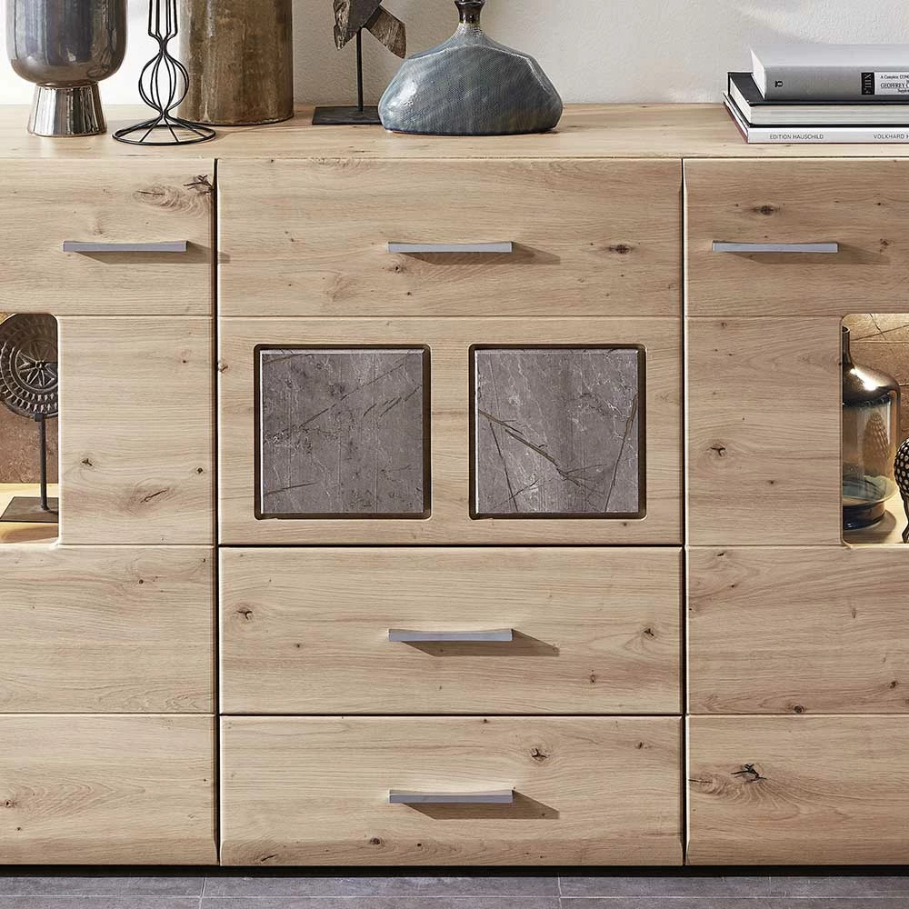 Budget 🧨 170x94x42 Sideboard Mit Glaseinsätzen & LED - Luruzada ❤️ 4 Budget 🧨 170x94x42 Sideboard Mit Glaseinsätzen & LED - Luruzada ❤️ – Bild 4