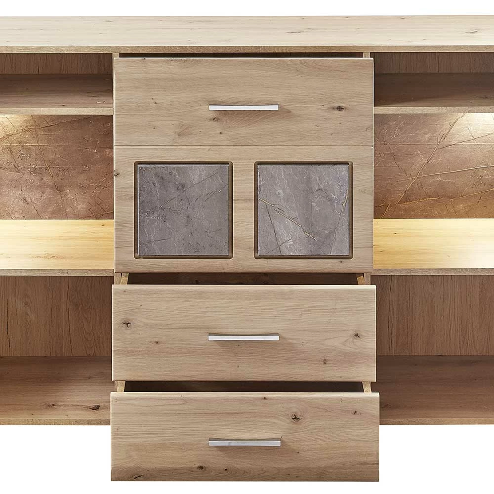 Budget 🧨 170x94x42 Sideboard Mit Glaseinsätzen & LED - Luruzada ❤️ 6 Budget 🧨 170x94x42 Sideboard Mit Glaseinsätzen & LED - Luruzada ❤️ – Bild 6