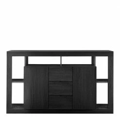 Rabatt ⌛ 172x102x42 Schwarzes Sideboard In Holzoptik - Bihar 😀