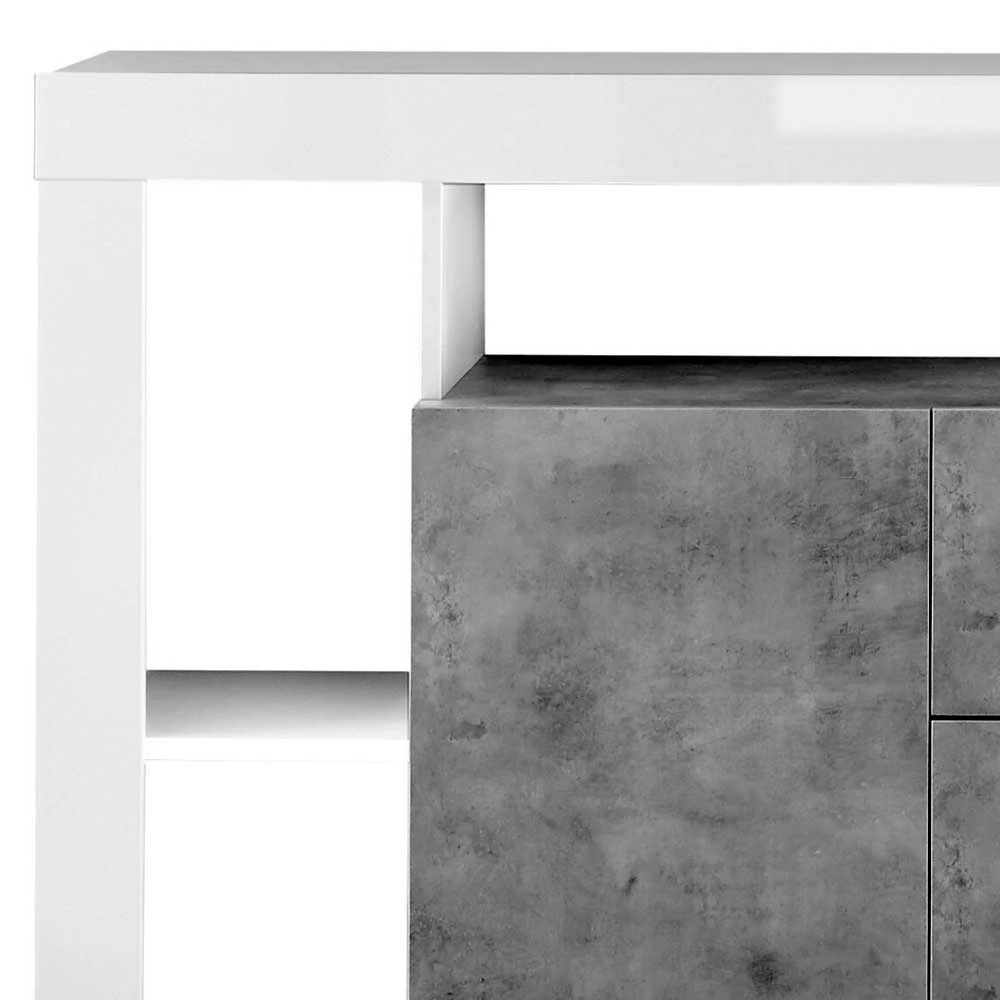 Großhandel 🛒 172x102x42 Wohnzimmer Schrank In Weiß HG & Beton NB - Harrisons I ❤️ 5 Großhandel 🛒 172x102x42 Wohnzimmer Schrank In Weiß HG & Beton NB - Harrisons I ❤️ – Bild 5